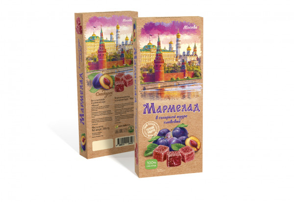 №2 Сладарт Мармелад Сливовый МОСКВА в сахарной пудре (642), 200г   в Пыть-яхе