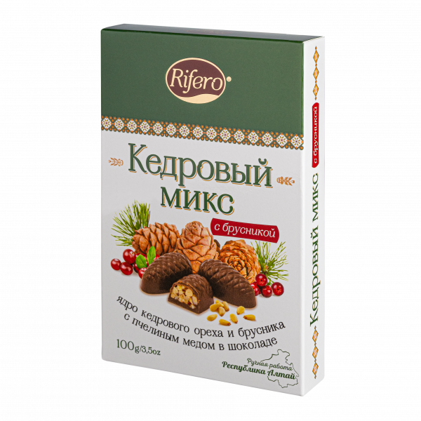 №1 Риф и ко Конфеты "Кедровый микс БРУСНИКА" 100г    в Пыть-яхе