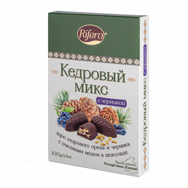 №1 Риф и ко Конфеты "Кедровый микс ЧЕРНИКА" 100г       в Пыть-яхе