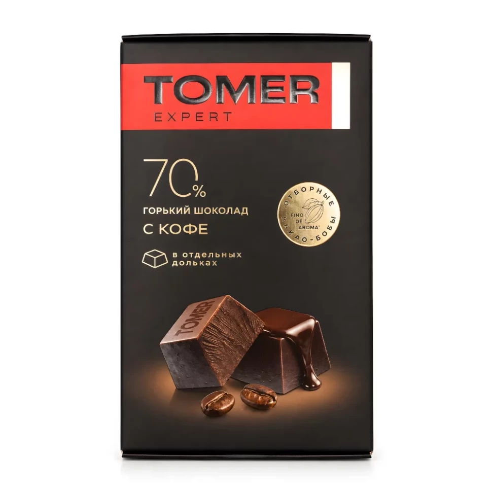  Фабрика Томер  Горький (70%) шоколад с КОФЕ, 90г  в Пыть-яхе